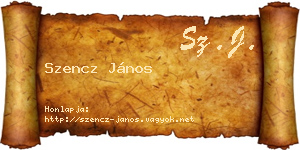 Szencz János névjegykártya